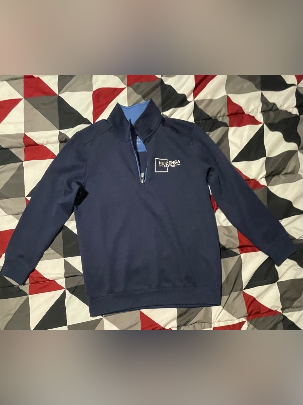 Fairway & Greene Navy Kids Quarter-Zip Pullover with Logo